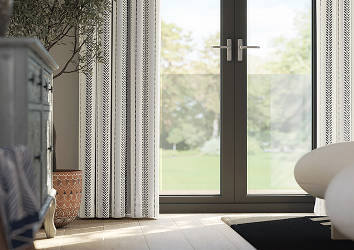 Laurel Stripe, Charcoal - Made to Measure Curtains - Image 5